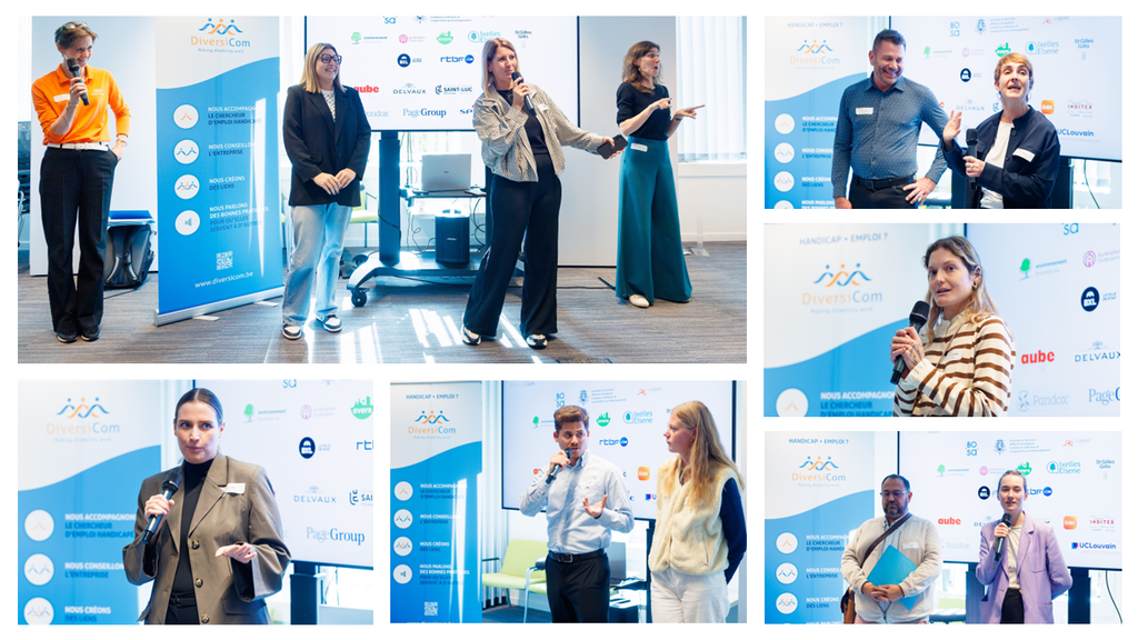 Différentes photos des entreprises faire leur pitch